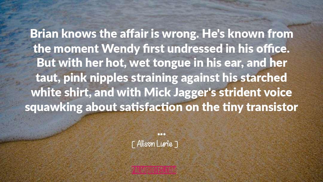 Alison Lurie Quotes: Brian knows the affair is