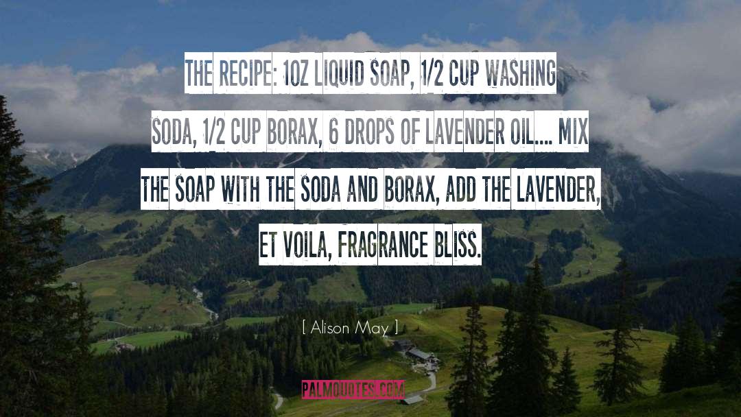 Alison May Quotes: The Recipe: 1oz liquid soap,
