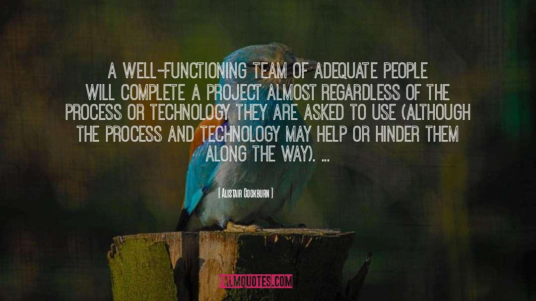 Alistair Cockburn Quotes: A well-functioning team of adequate