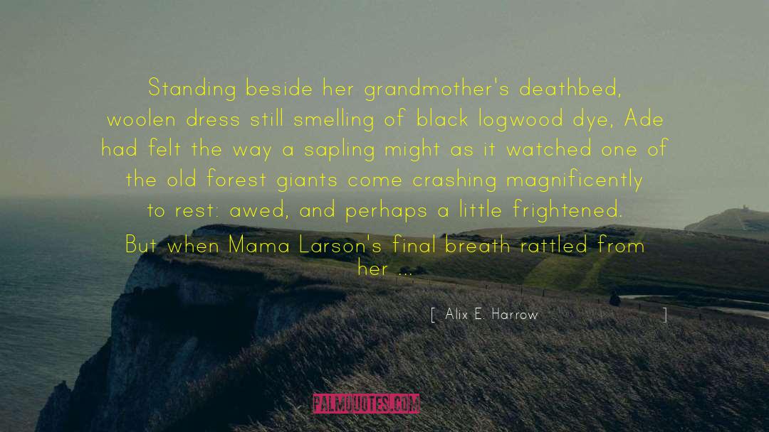 Alix E. Harrow Quotes: Standing beside her grandmother's deathbed,