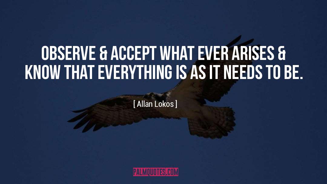 Allan Lokos Quotes: Observe & accept what ever