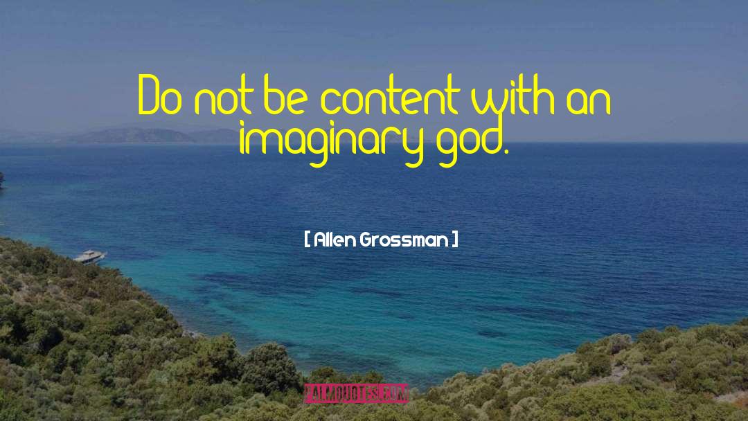 Allen Grossman Quotes: Do not be content with