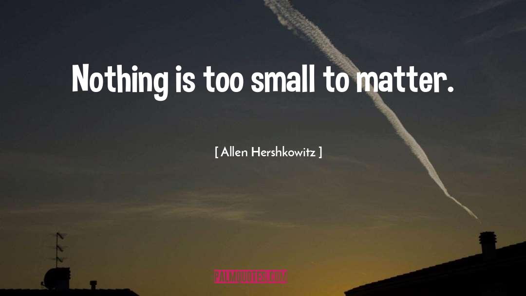 Allen Hershkowitz Quotes: Nothing is too small to
