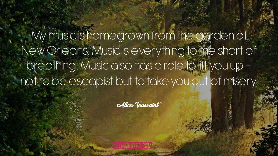 Allen Toussaint Quotes: My music is homegrown from