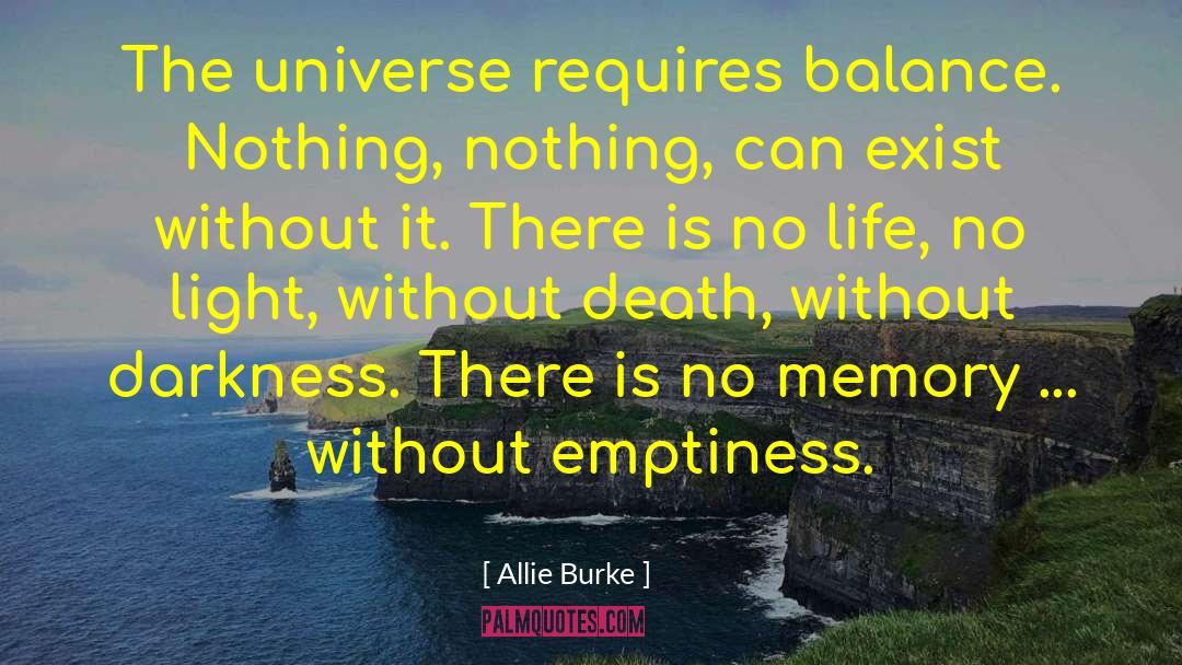 Allie Burke Quotes: The universe requires balance. Nothing,