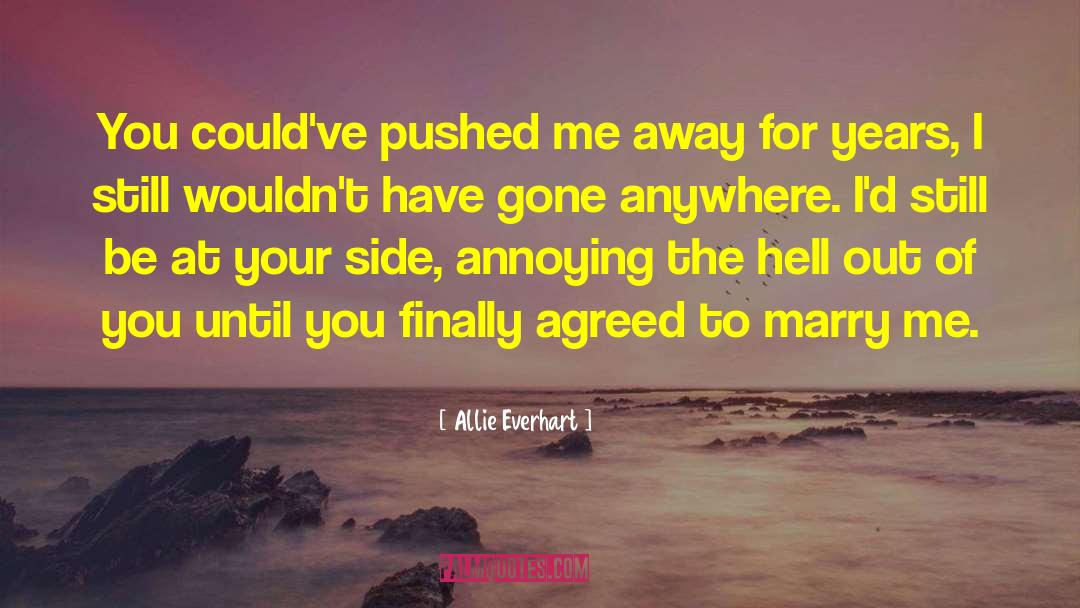 Allie Everhart Quotes: You could've pushed me away