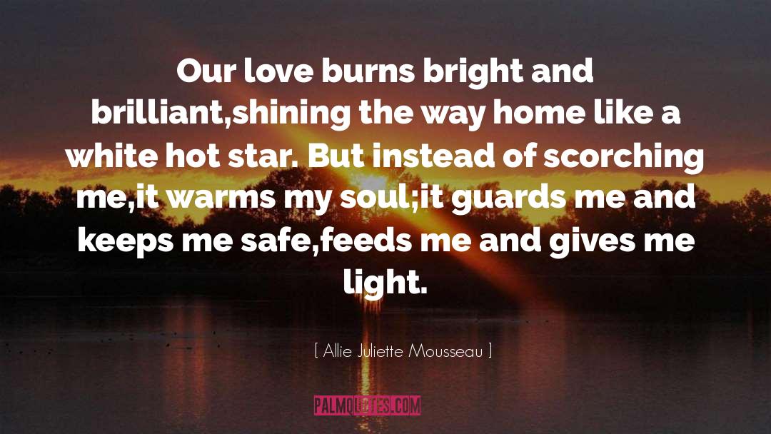 Allie Juliette Mousseau Quotes: Our love burns bright and