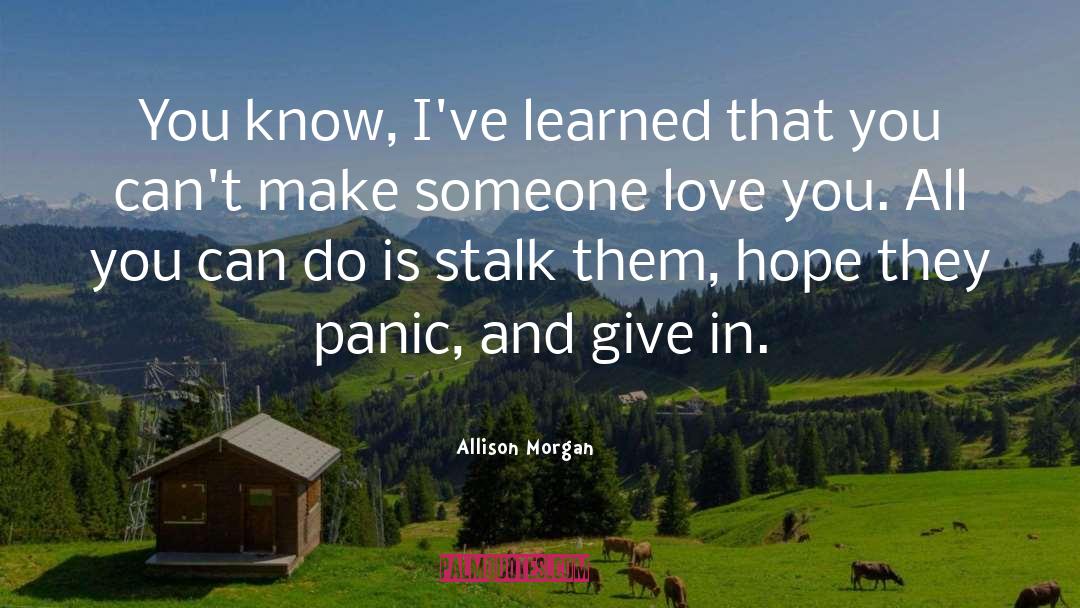 Allison Morgan Quotes: You know, I've learned that