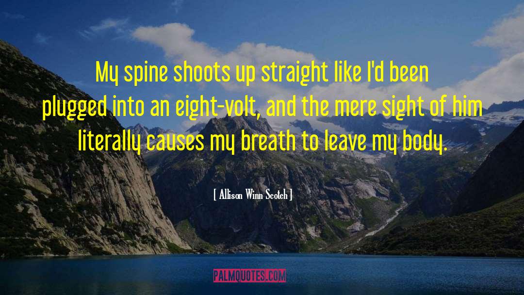 Allison Winn Scotch Quotes: My spine shoots up straight