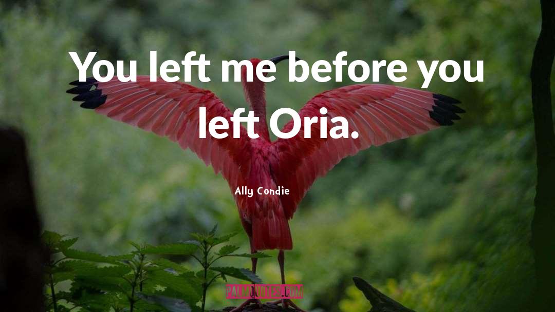 Ally Condie Quotes: You left me before you