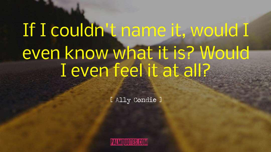 Ally Condie Quotes: If I couldn't name it,