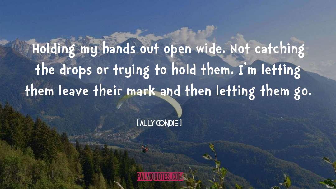 Ally Condie Quotes: Holding my hands out open