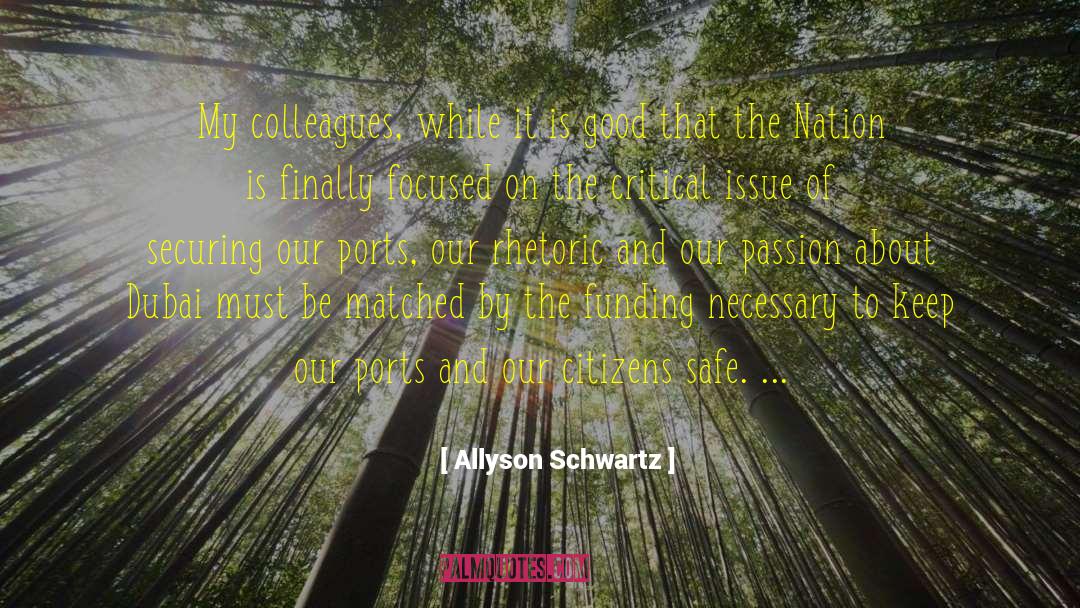 Allyson Schwartz Quotes: My colleagues, while it is