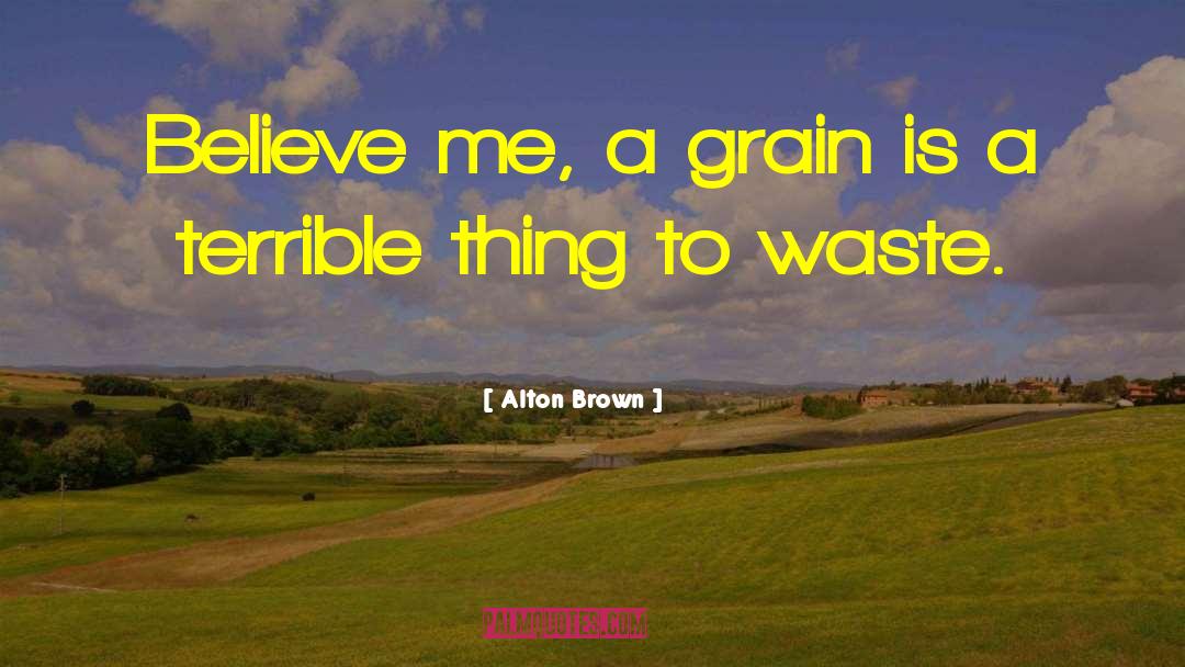 Alton Brown Quotes: Believe me, a grain is