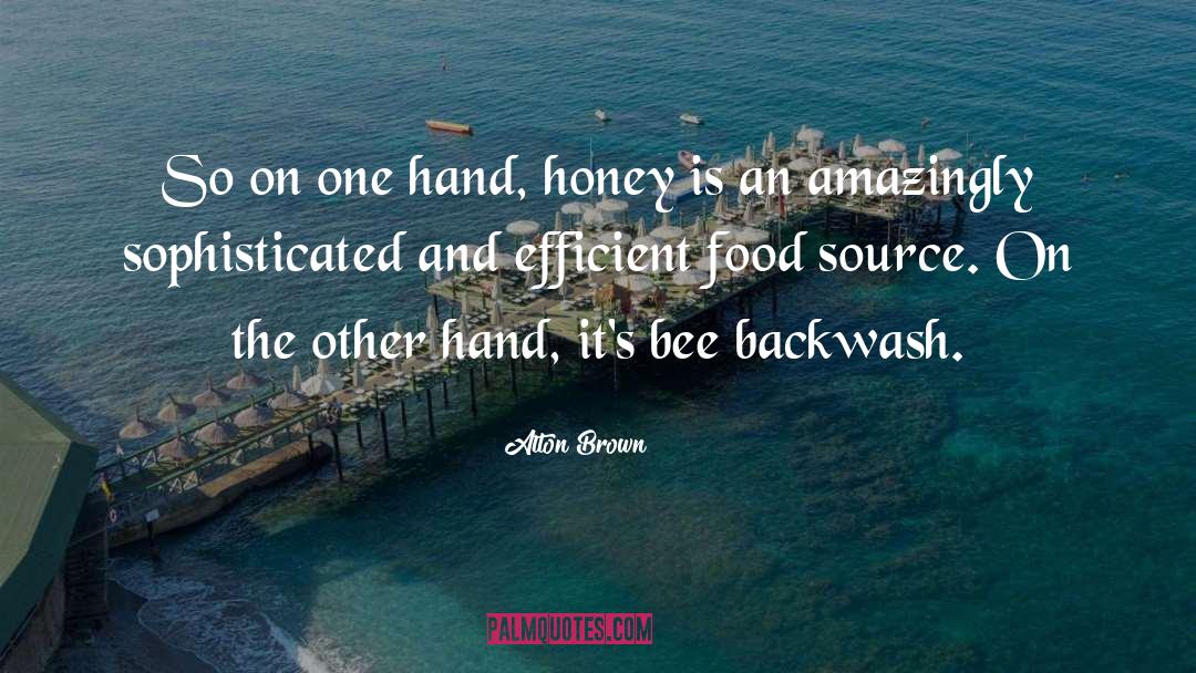 Alton Brown Quotes: So on one hand, honey