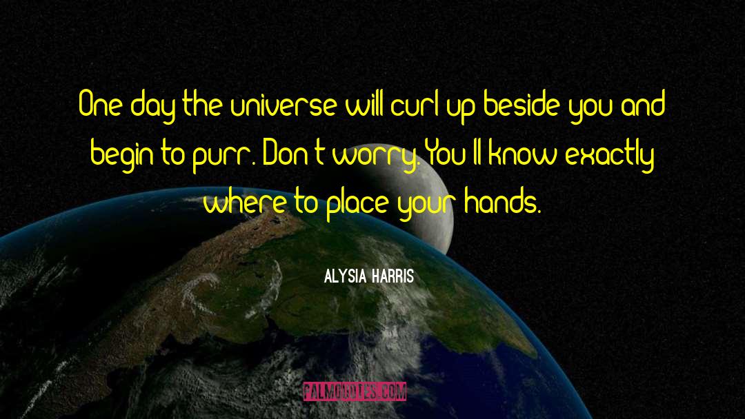 Alysia Harris Quotes: One day the universe will
