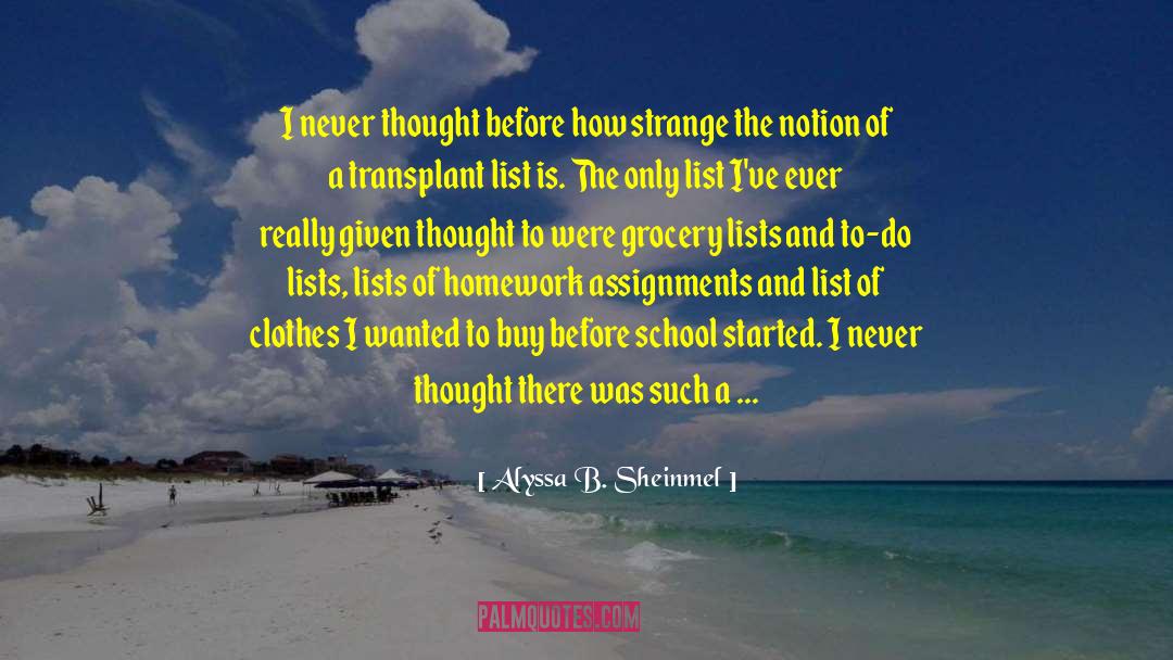 Alyssa B. Sheinmel Quotes: I never thought before how