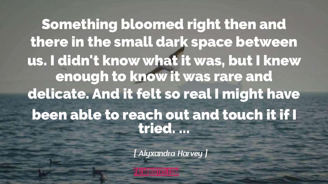 Alyxandra Harvey Quotes: Something bloomed right then and