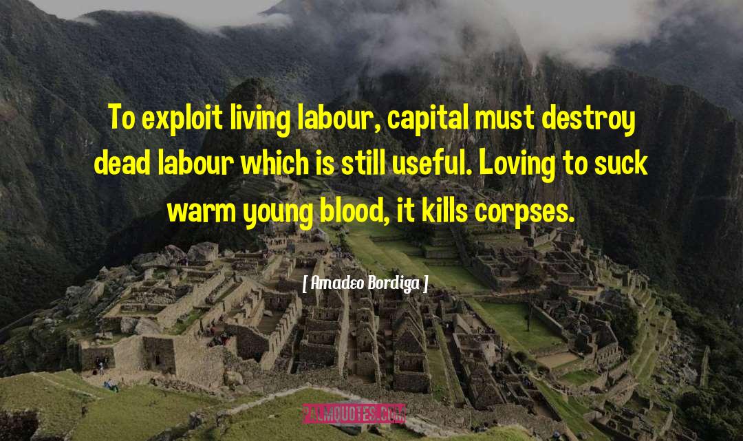 Amadeo Bordiga Quotes: To exploit living labour, capital