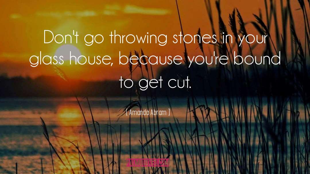 Amanda Abram Quotes: Don't go throwing stones in