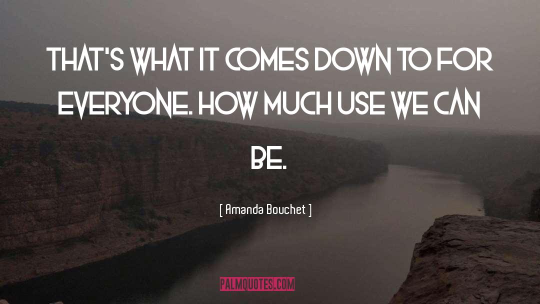 Amanda Bouchet Quotes: That's what it comes down