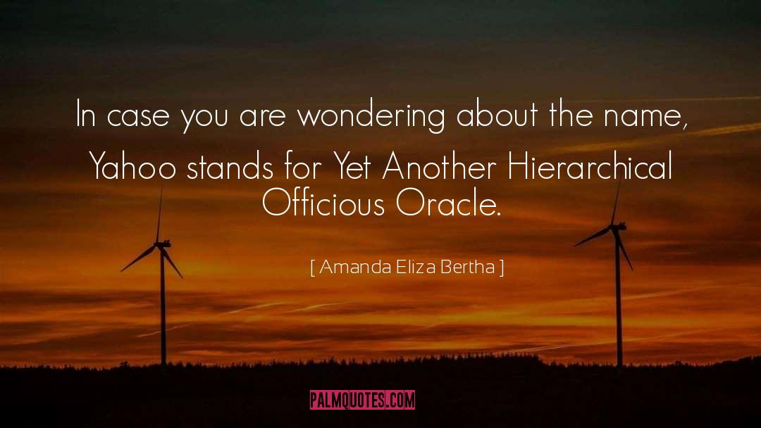 Amanda Eliza Bertha Quotes: In case you are wondering