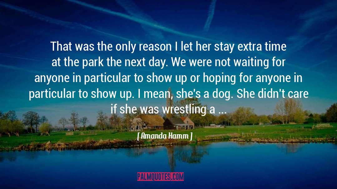 Amanda Hamm Quotes: That was the only reason