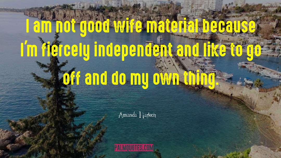 Amanda Harlech Quotes: I am not good wife
