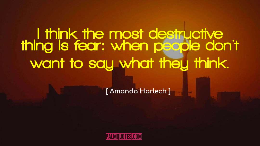 Amanda Harlech Quotes: I think the most destructive