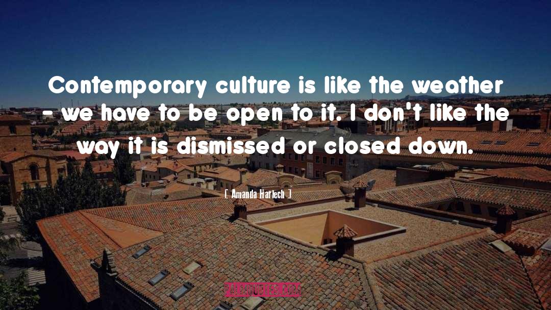 Amanda Harlech Quotes: Contemporary culture is like the