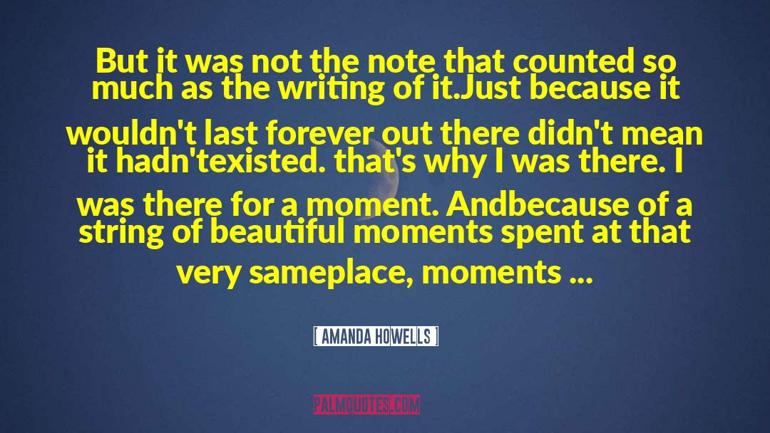 Amanda Howells Quotes: But it was not the