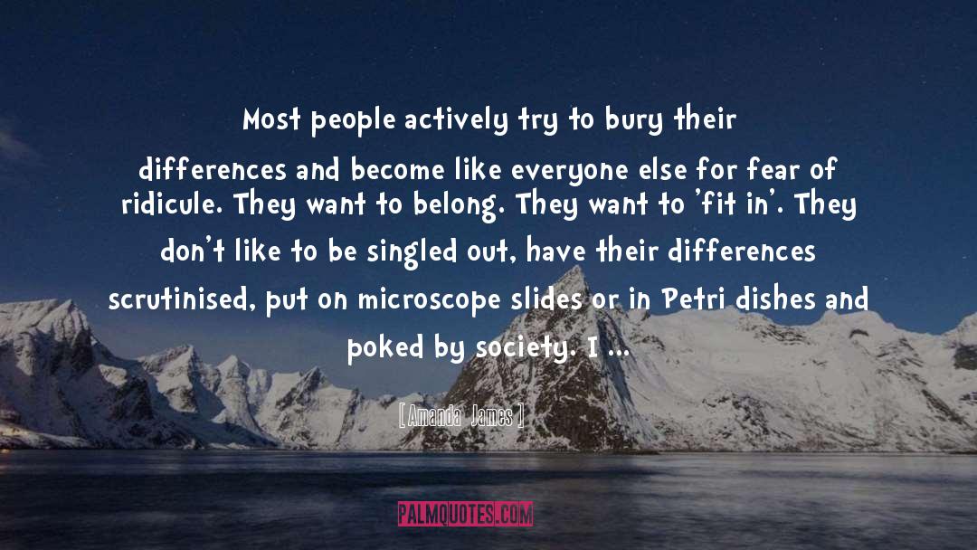 Amanda   James Quotes: Most people actively try to