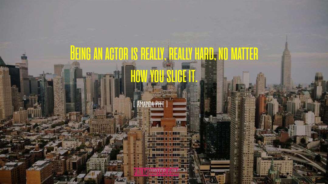 Amanda Peet Quotes: Being an actor is really,