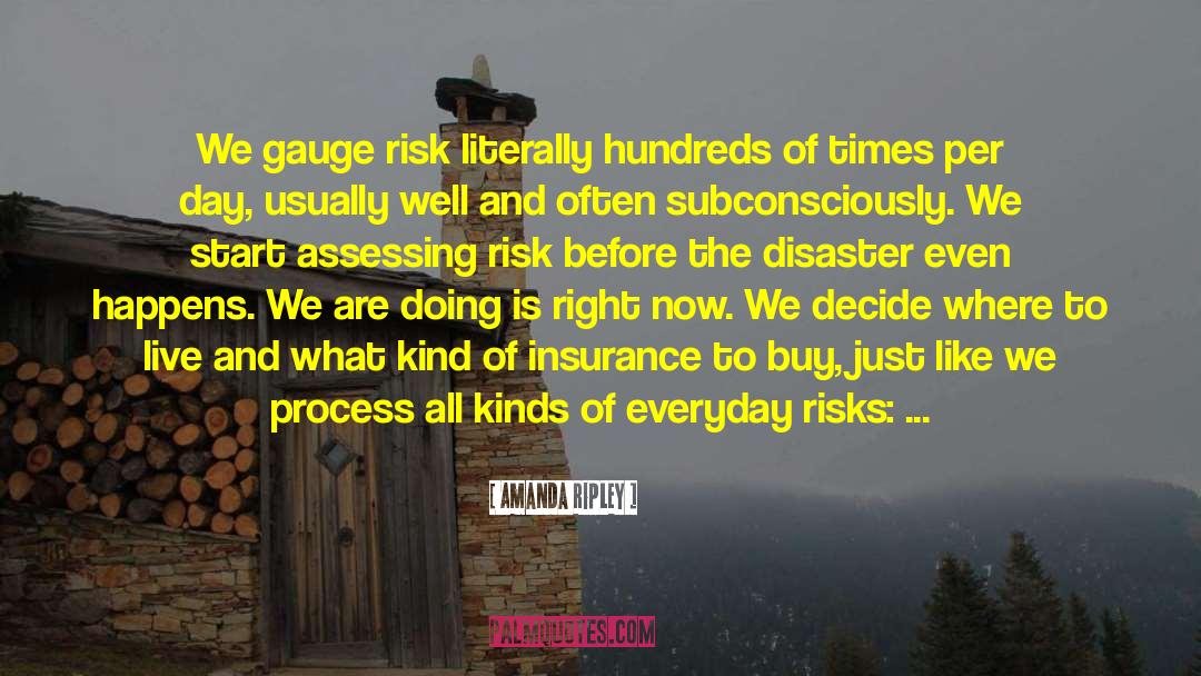 Amanda Ripley Quotes: We gauge risk literally hundreds