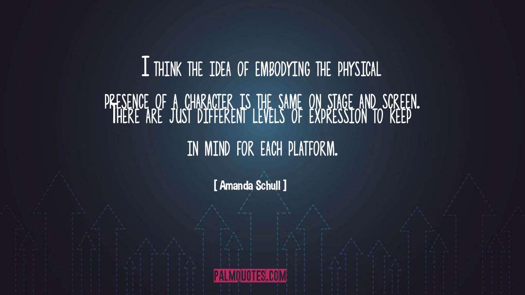 Amanda Schull Quotes: I think the idea of