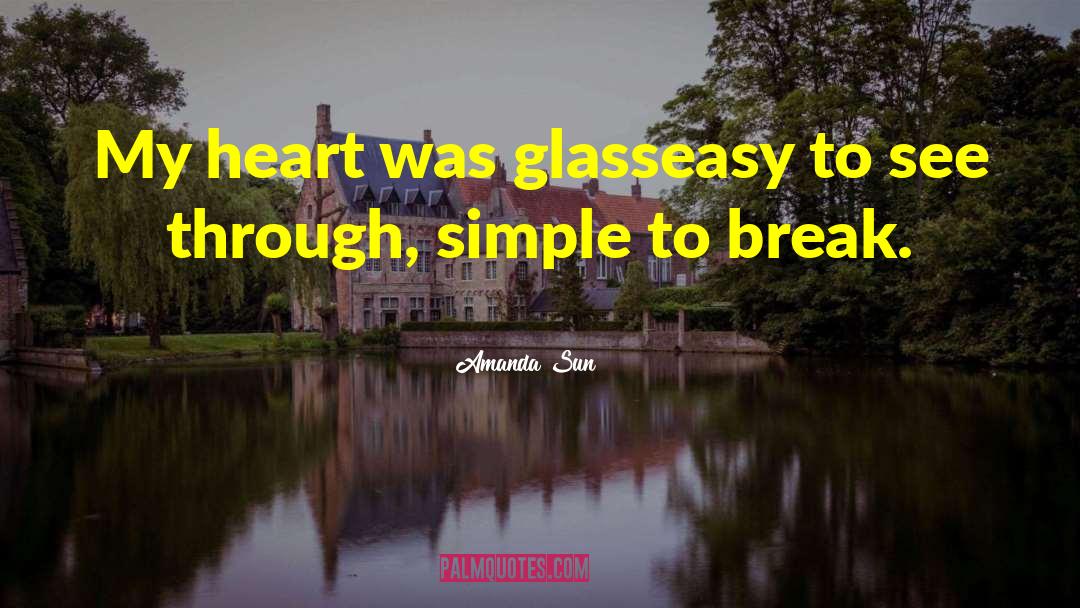 Amanda Sun Quotes: My heart was glass<br>easy to