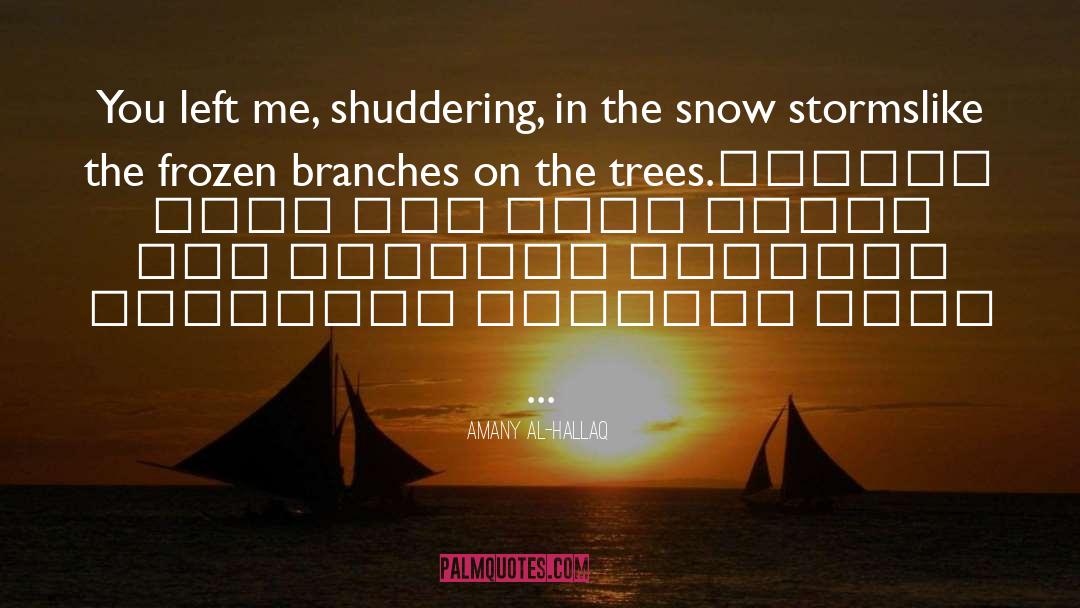 Amany Al-Hallaq Quotes: You left me, shuddering, in
