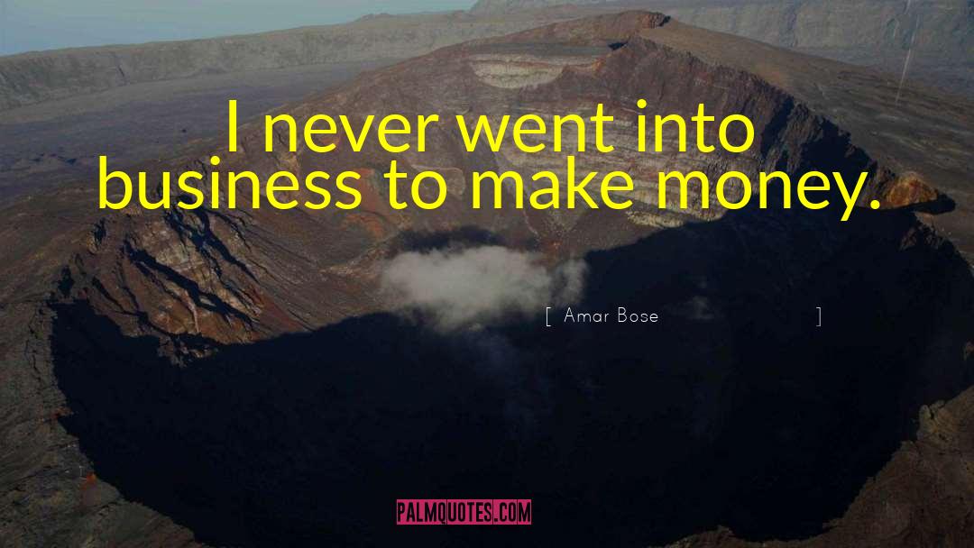 Amar Bose Quotes: I never went into business