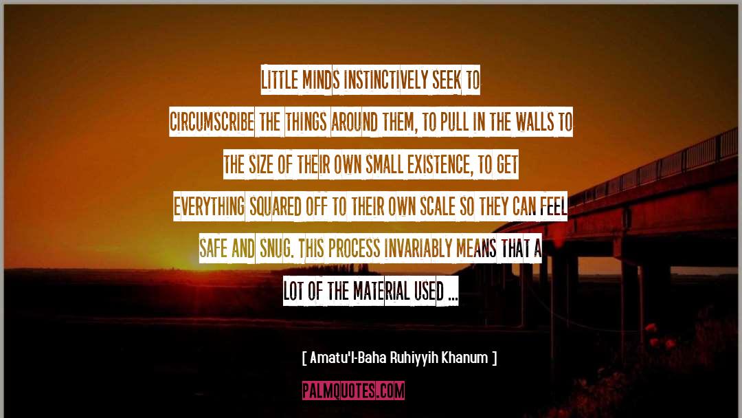 Amatu'l-Baha Ruhiyyih Khanum Quotes: Little minds instinctively seek to