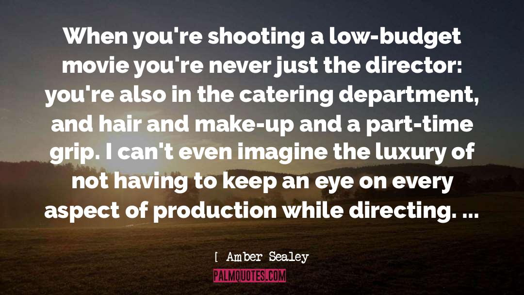 Amber Sealey Quotes: When you're shooting a low-budget
