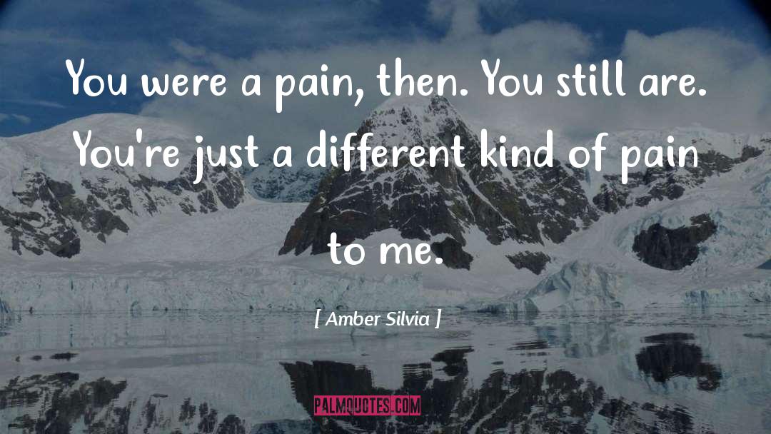 Amber Silvia Quotes: You were a pain, then.