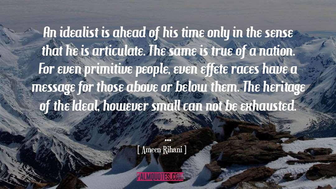 Ameen Rihani Quotes: An idealist is ahead of