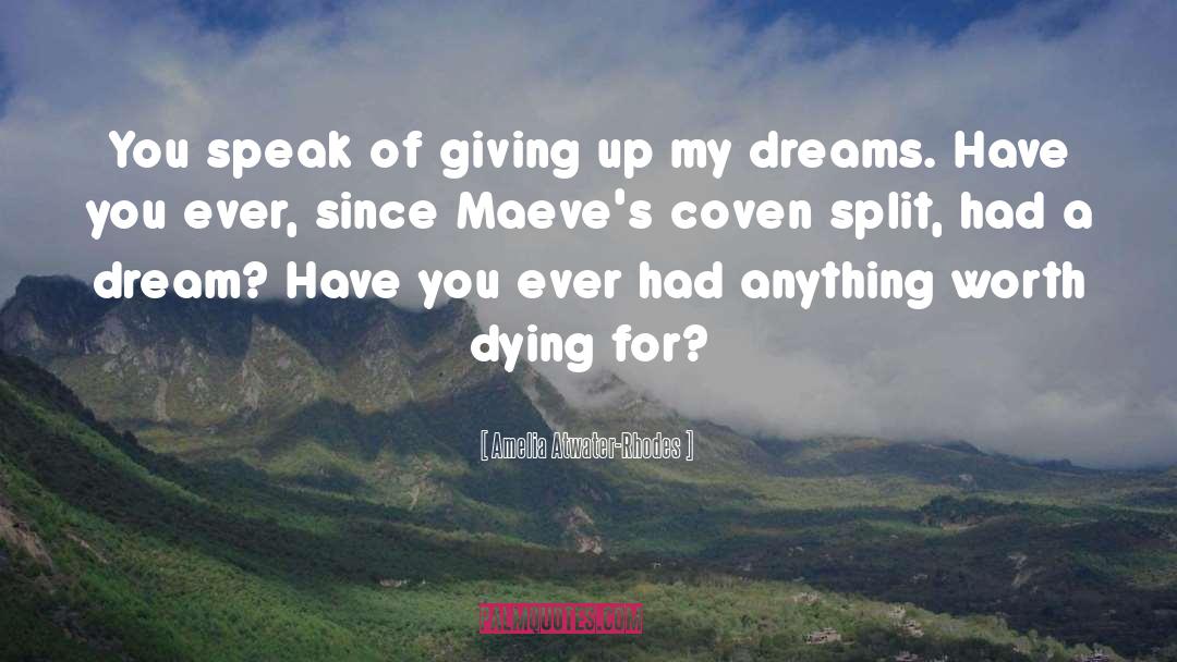 Amelia Atwater-Rhodes Quotes: You speak of giving up