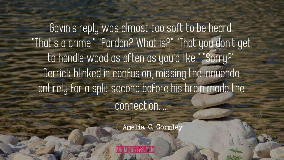 Amelia C. Gormley Quotes: Gavin's reply was almost too