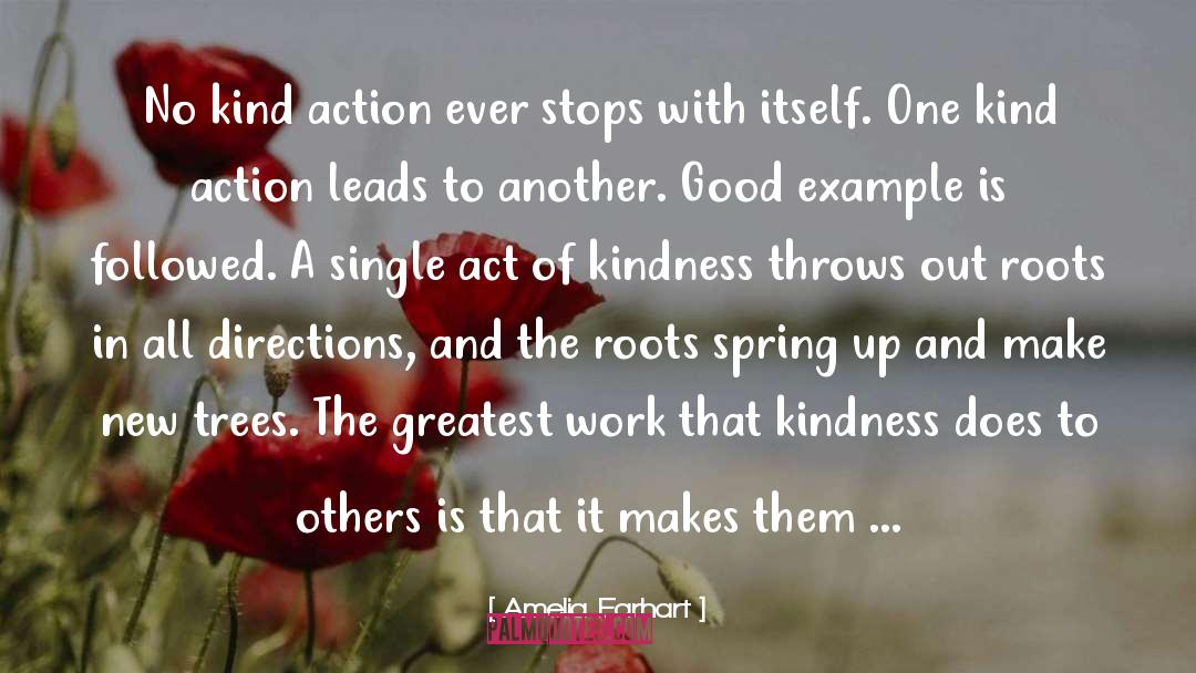 Amelia Earhart Quotes: No kind action ever stops