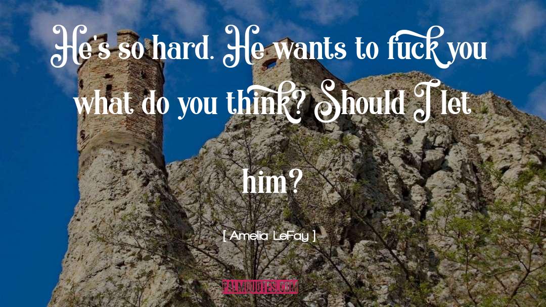 Amelia LeFay Quotes: He's so hard. He wants