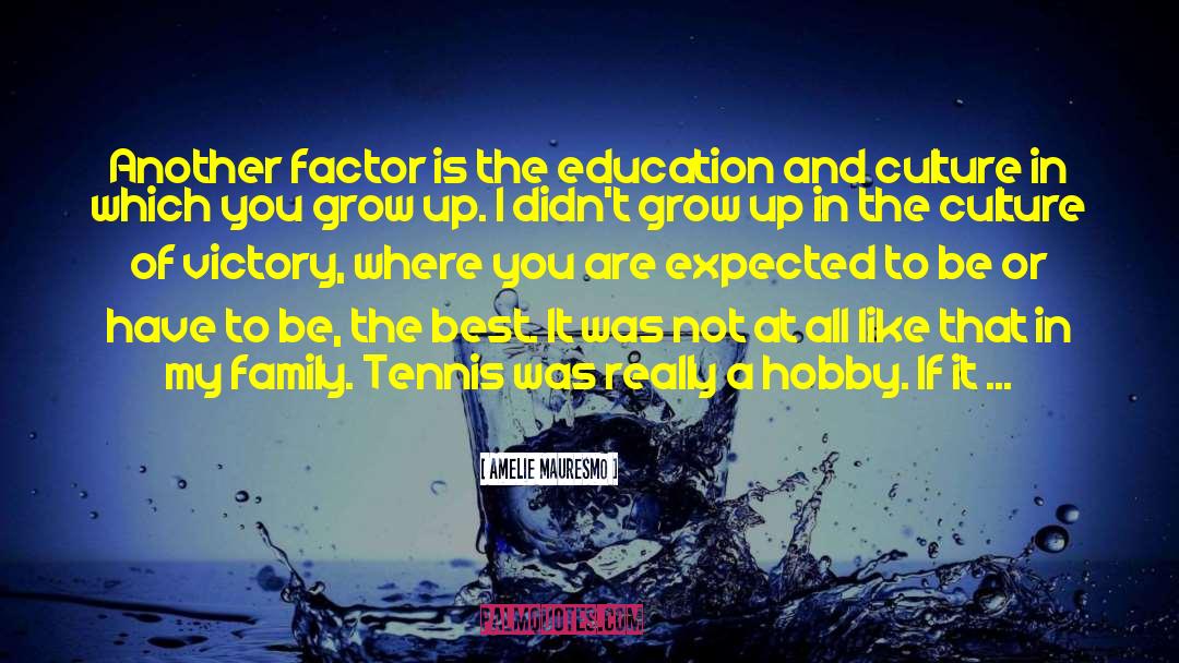 Amelie Mauresmo Quotes: Another factor is the education