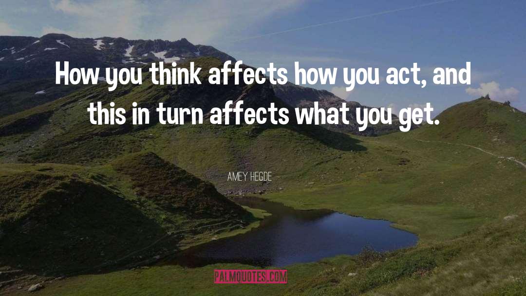 Amey Hegde Quotes: How you think affects how