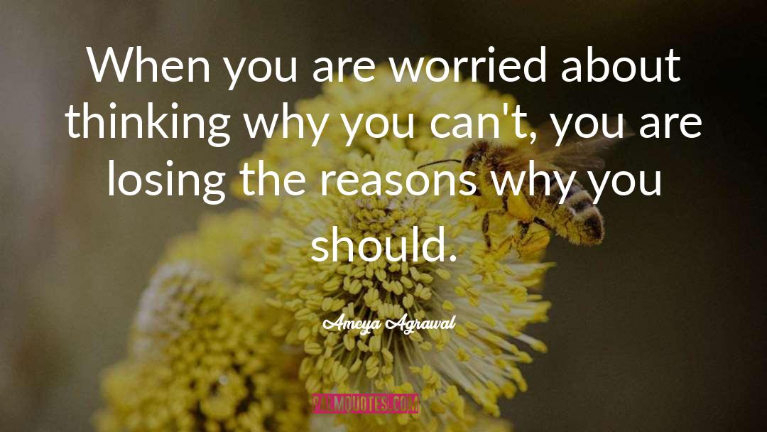 Ameya Agrawal Quotes: When you are worried about