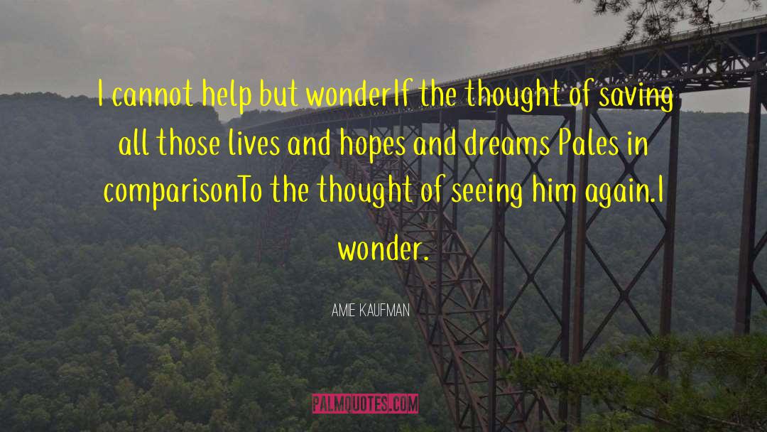 Amie Kaufman Quotes: I cannot help but wonder<br